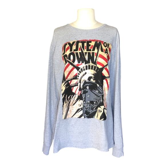 System Of A Down Liberty Bandit Sweatshirt Gray Crew Neck Long Sleeve Unisex LG - Picture 1 of 7